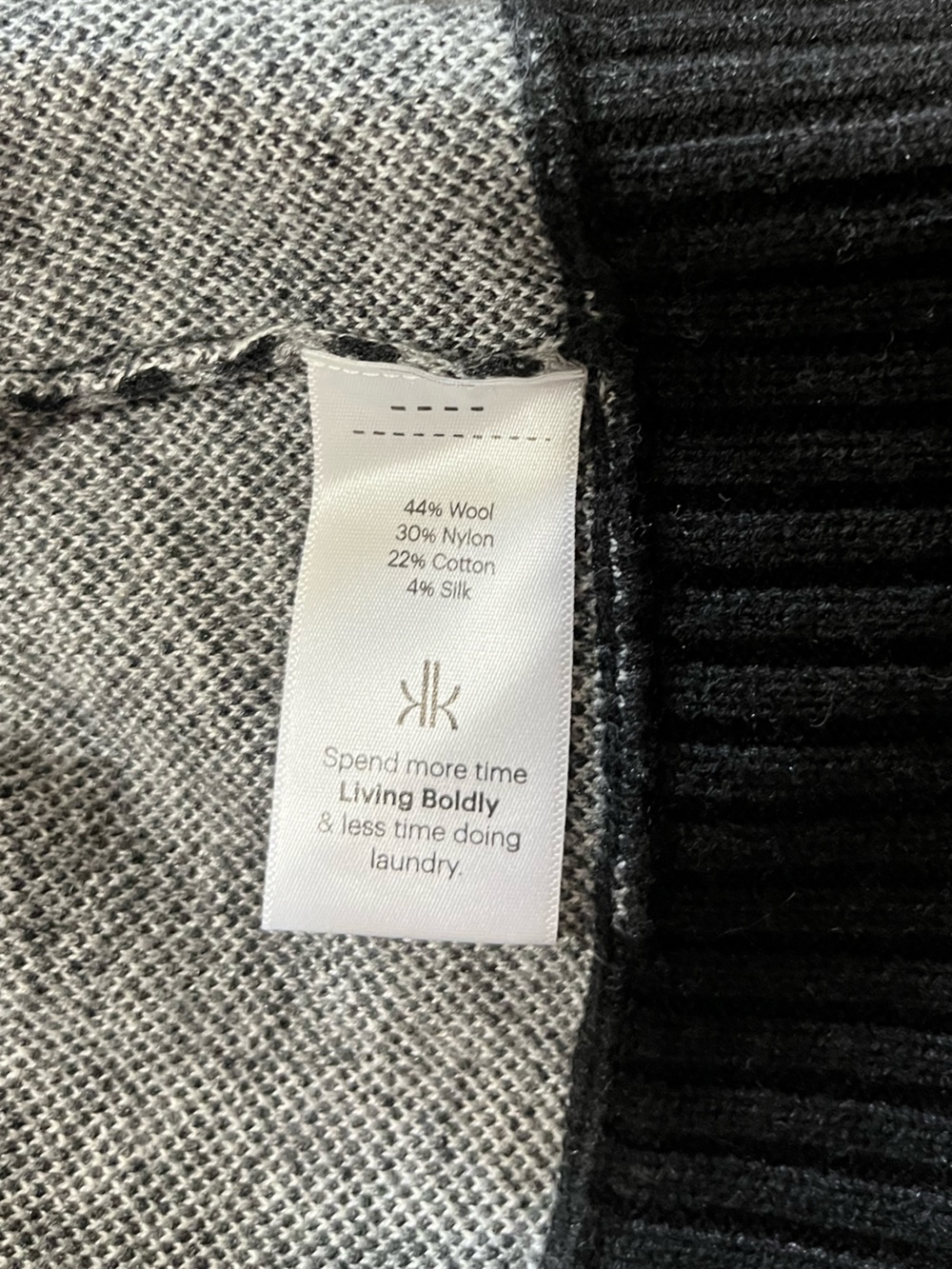 Krimson Klover Black Sweater with White & Gray Patterned Accents - Picture 4 of 4